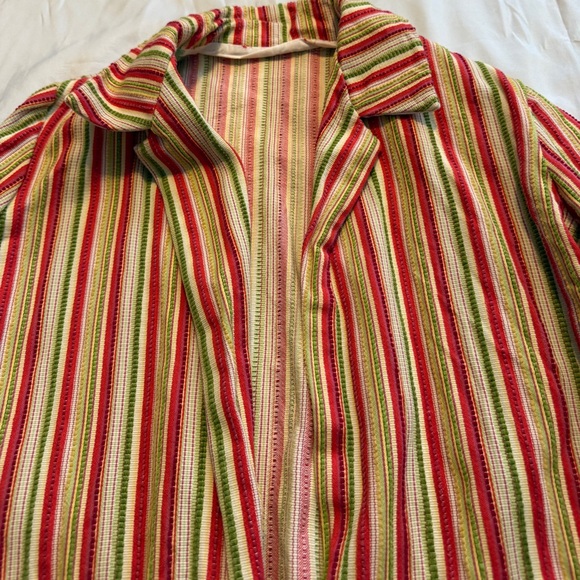 Vintage Striped Jacket Colorful Textured Cotton No Tag - Picture 4 of 8